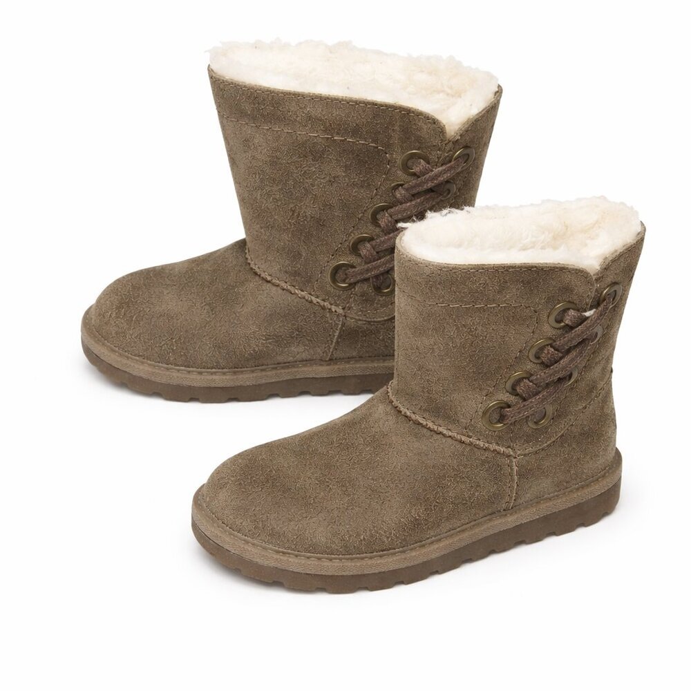 BEARPAW Morgan Cow Suede Sheepskin Boots Size 7